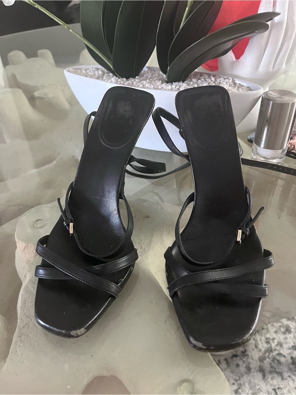 Black Strappy Women's Heeled Sandals GUCCI 36